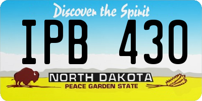 ND license plate IPB430