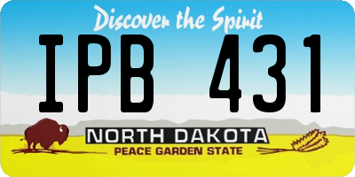ND license plate IPB431