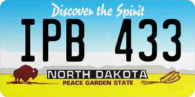 ND license plate IPB433