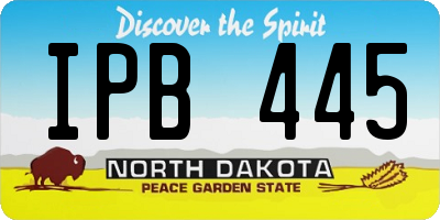 ND license plate IPB445