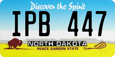 ND license plate IPB447