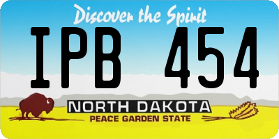 ND license plate IPB454