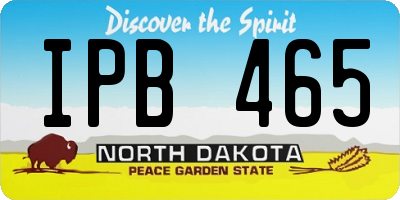 ND license plate IPB465