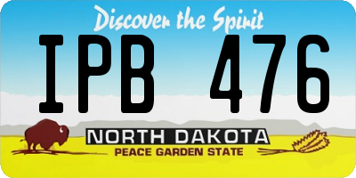 ND license plate IPB476