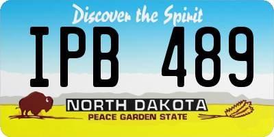 ND license plate IPB489