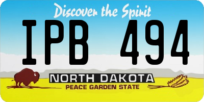 ND license plate IPB494