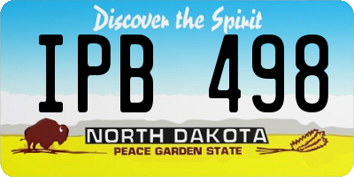 ND license plate IPB498