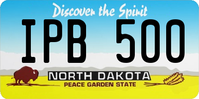 ND license plate IPB500