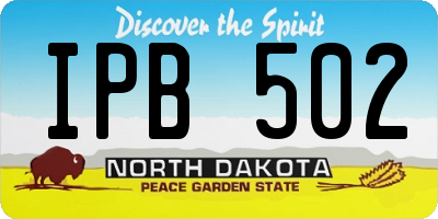 ND license plate IPB502