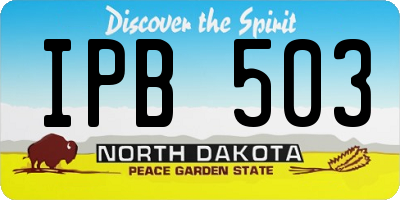 ND license plate IPB503
