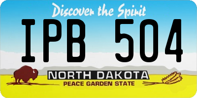 ND license plate IPB504