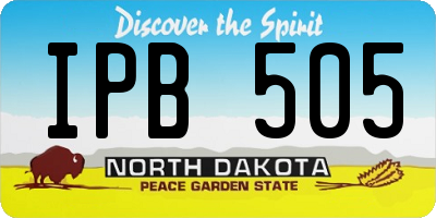 ND license plate IPB505