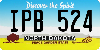 ND license plate IPB524