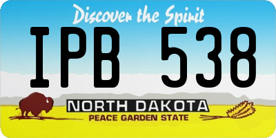 ND license plate IPB538