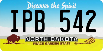 ND license plate IPB542