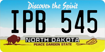ND license plate IPB545