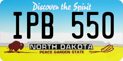 ND license plate IPB550
