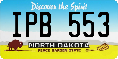 ND license plate IPB553