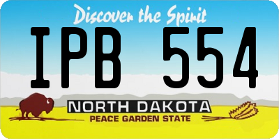 ND license plate IPB554