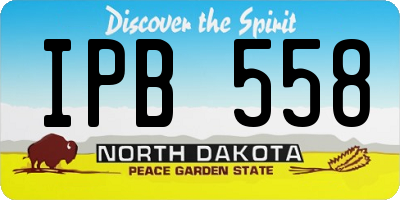 ND license plate IPB558