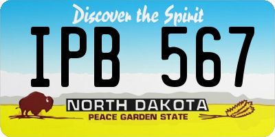 ND license plate IPB567