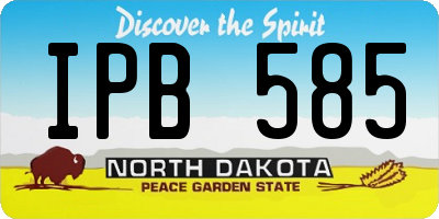 ND license plate IPB585
