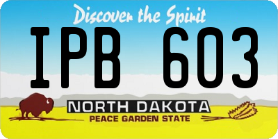 ND license plate IPB603