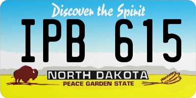 ND license plate IPB615