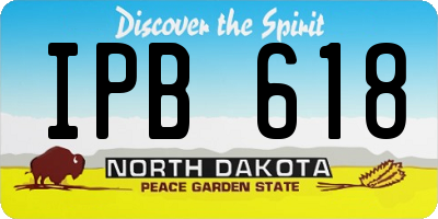 ND license plate IPB618