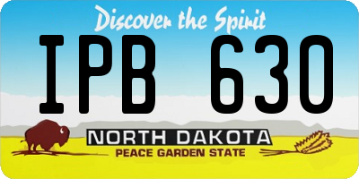 ND license plate IPB630