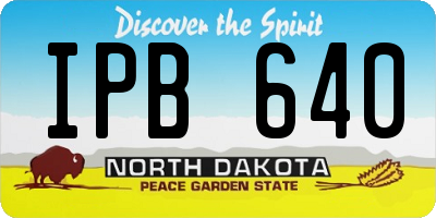 ND license plate IPB640