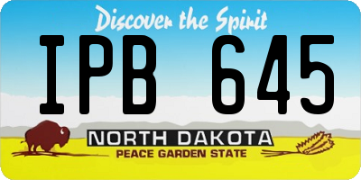 ND license plate IPB645