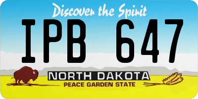 ND license plate IPB647