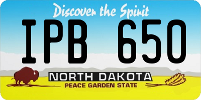 ND license plate IPB650