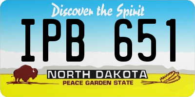 ND license plate IPB651
