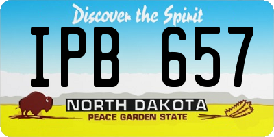 ND license plate IPB657