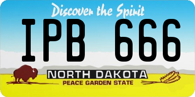 ND license plate IPB666
