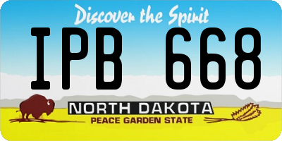 ND license plate IPB668