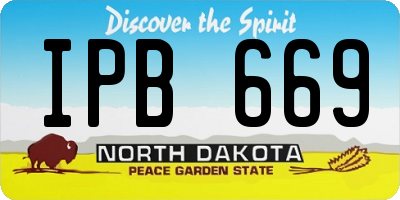 ND license plate IPB669