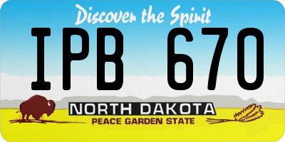 ND license plate IPB670