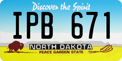 ND license plate IPB671