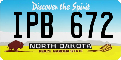 ND license plate IPB672