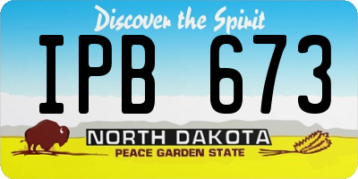 ND license plate IPB673
