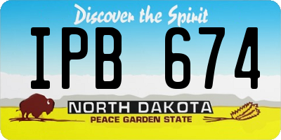 ND license plate IPB674