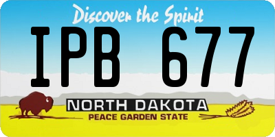 ND license plate IPB677