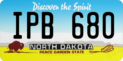 ND license plate IPB680