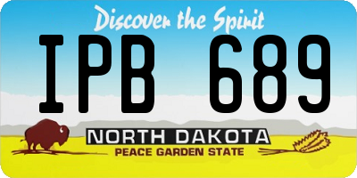 ND license plate IPB689