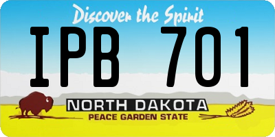 ND license plate IPB701