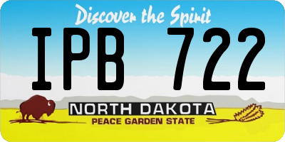 ND license plate IPB722