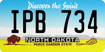 ND license plate IPB734